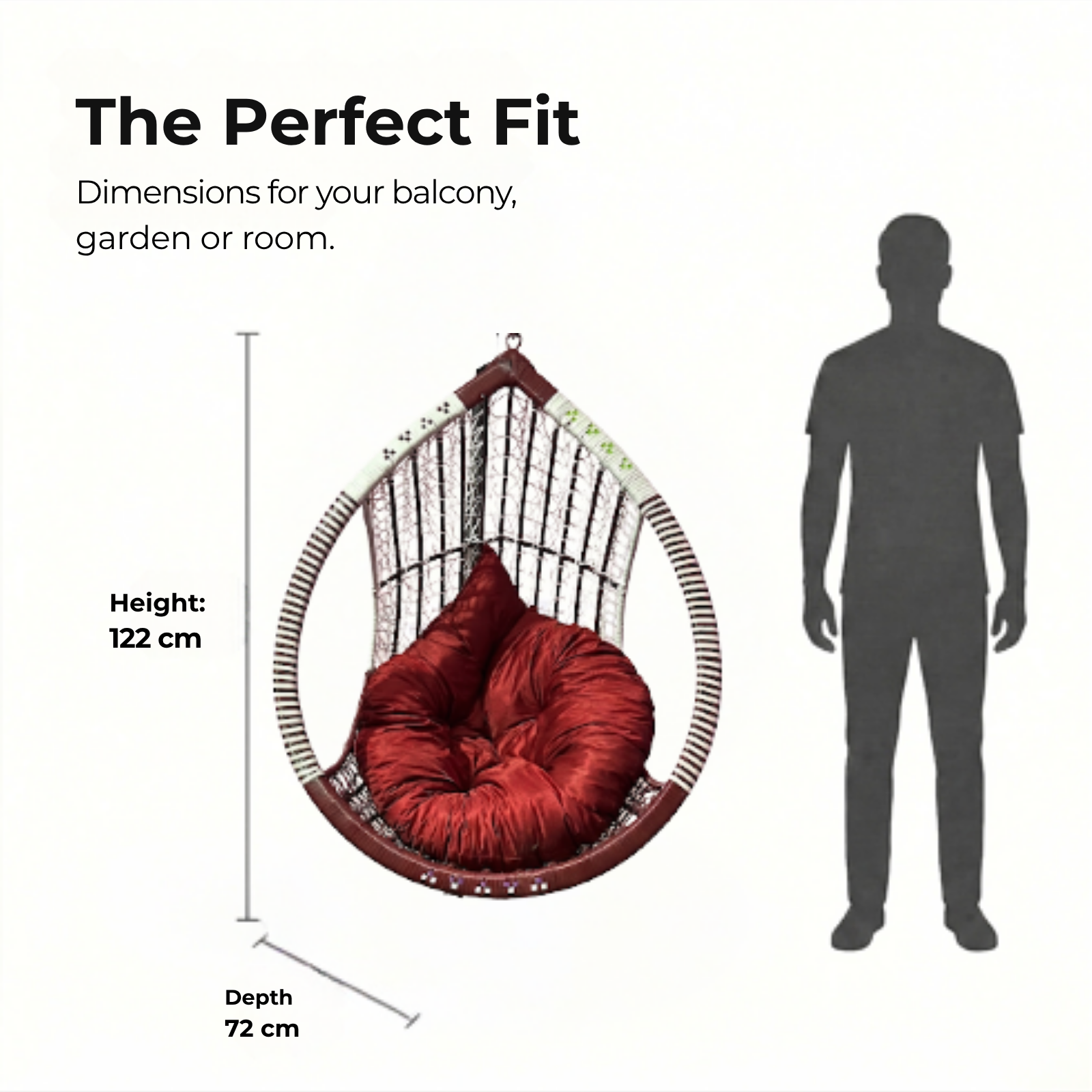 Iron Frame Egg -Shaped Swing Chair Without Stand