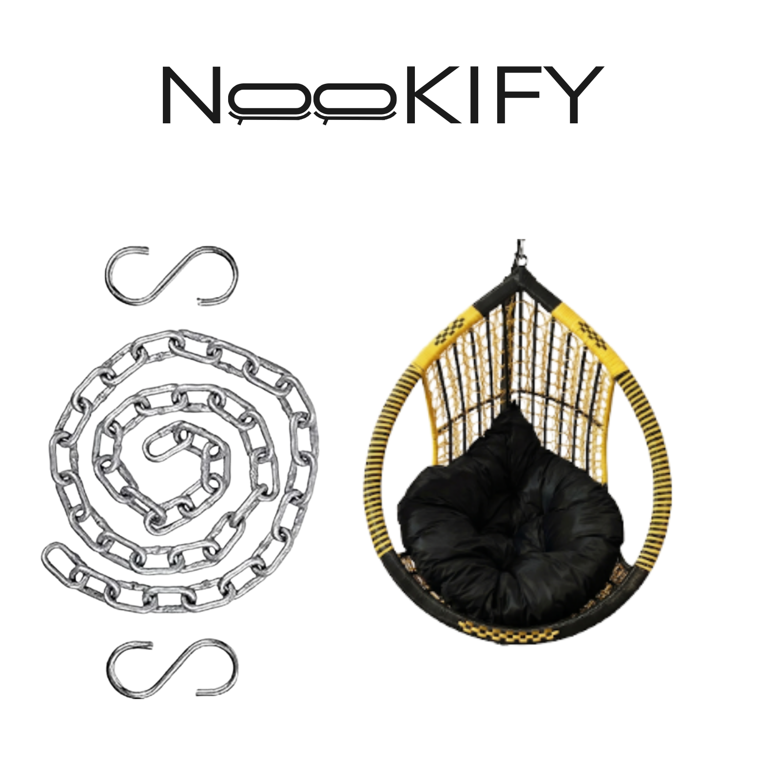 Iron Frame Egg -Shaped Swing Chair Without Stand