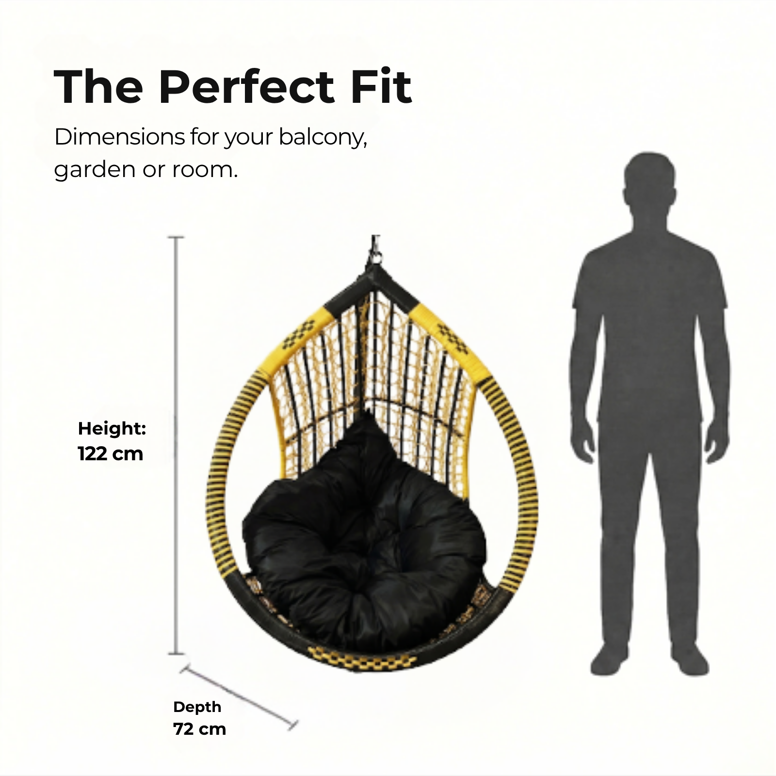 Iron Frame Egg -Shaped Swing Chair Without Stand