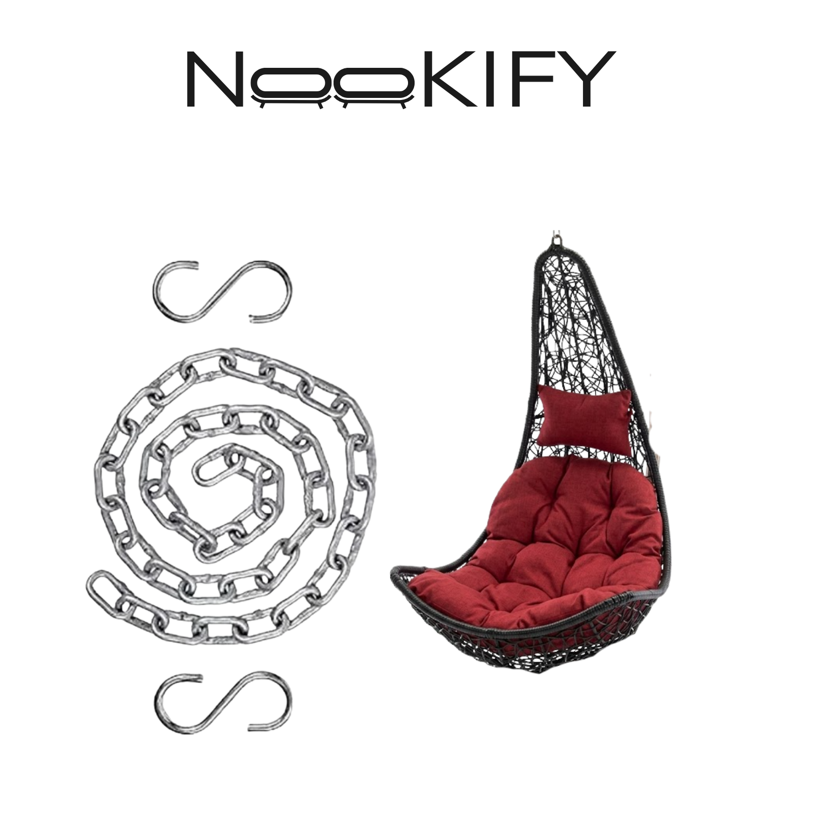 Iron Frame L-Shaped Swing Chair Without Stand