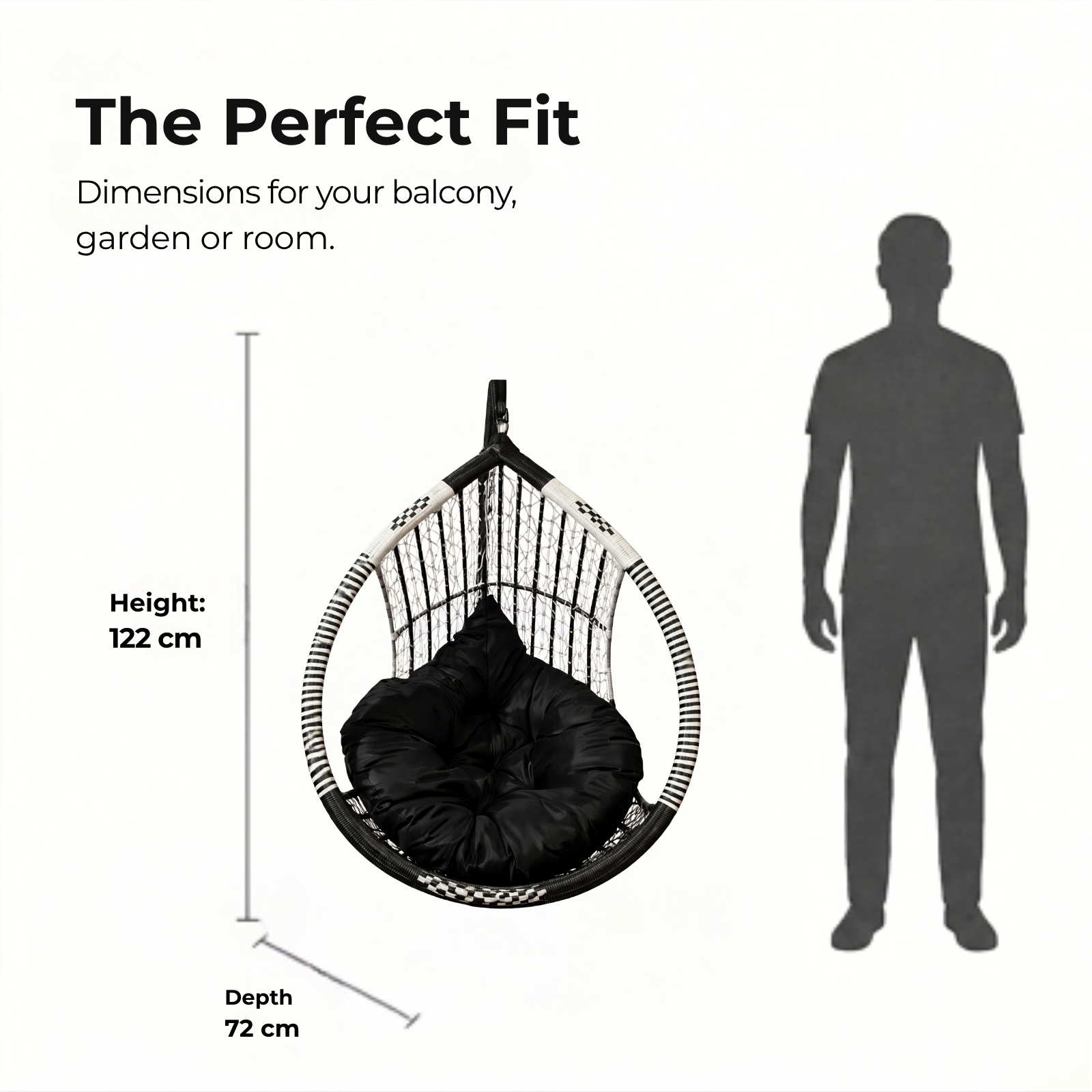 Iron Frame Egg -Shaped Swing Chair Without Stand