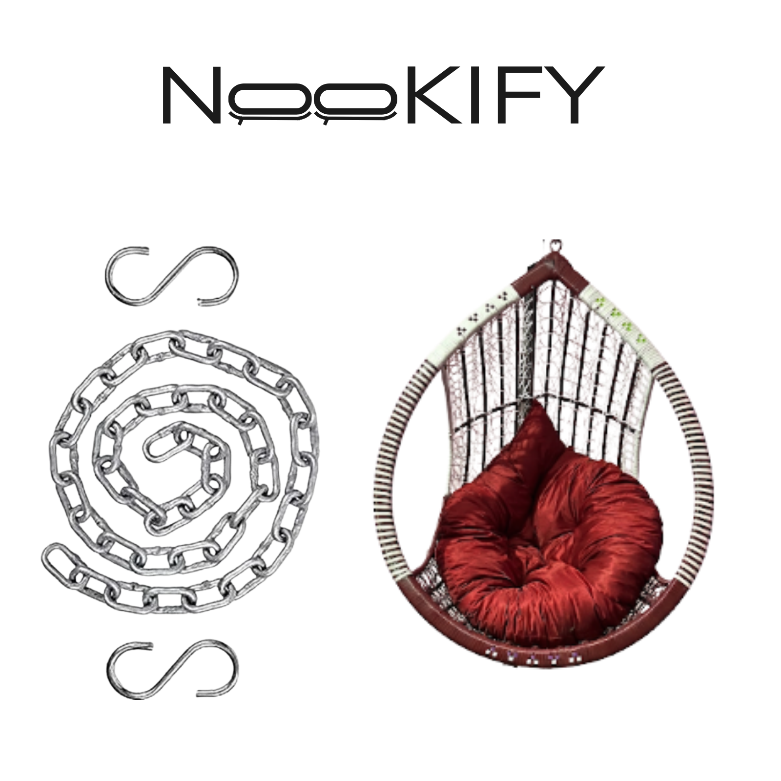Iron Frame Egg -Shaped Swing Chair Without Stand