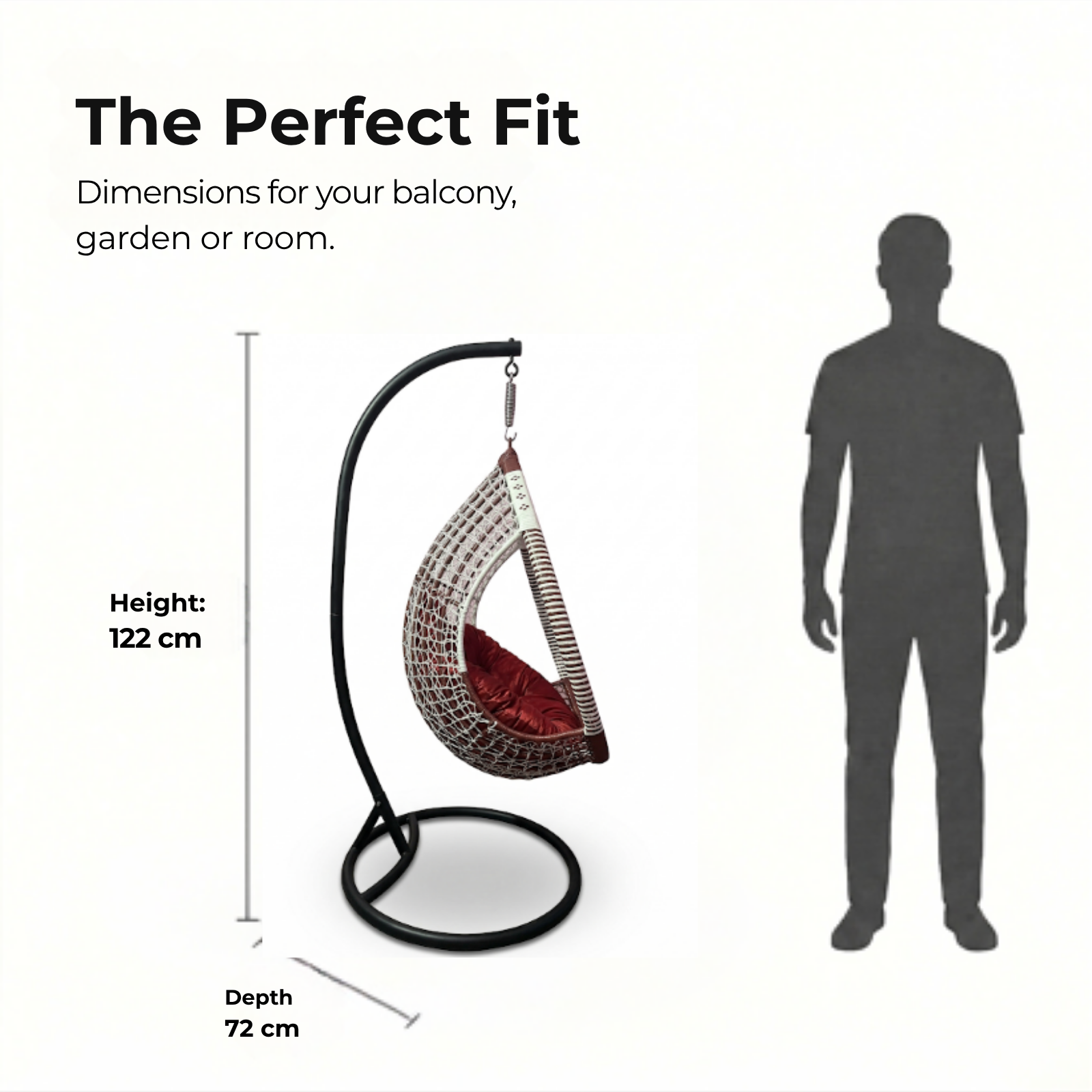 Iron Frame Egg -Shaped Swing Chair With Stand