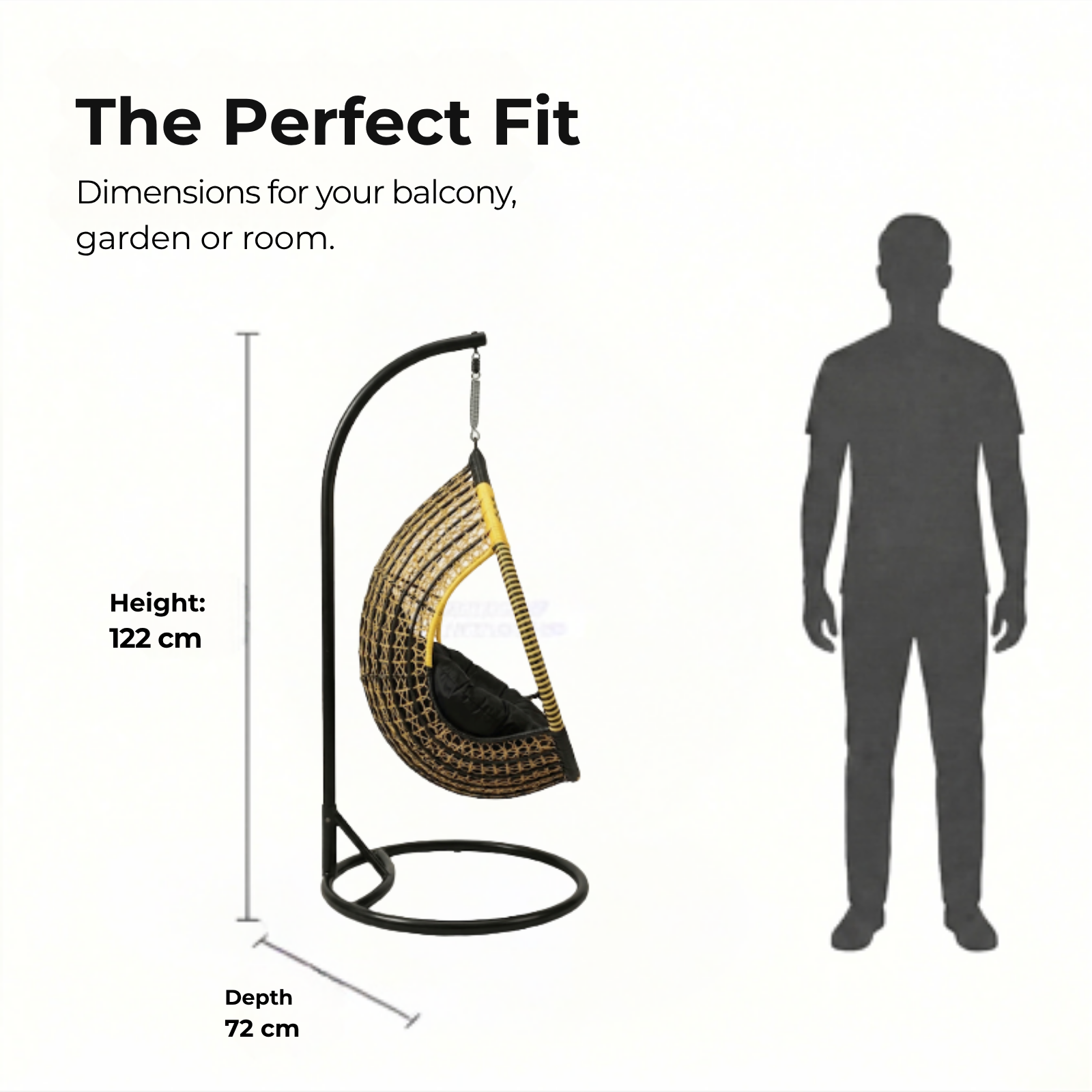 Iron Frame Egg -Shaped Swing Chair With Stand