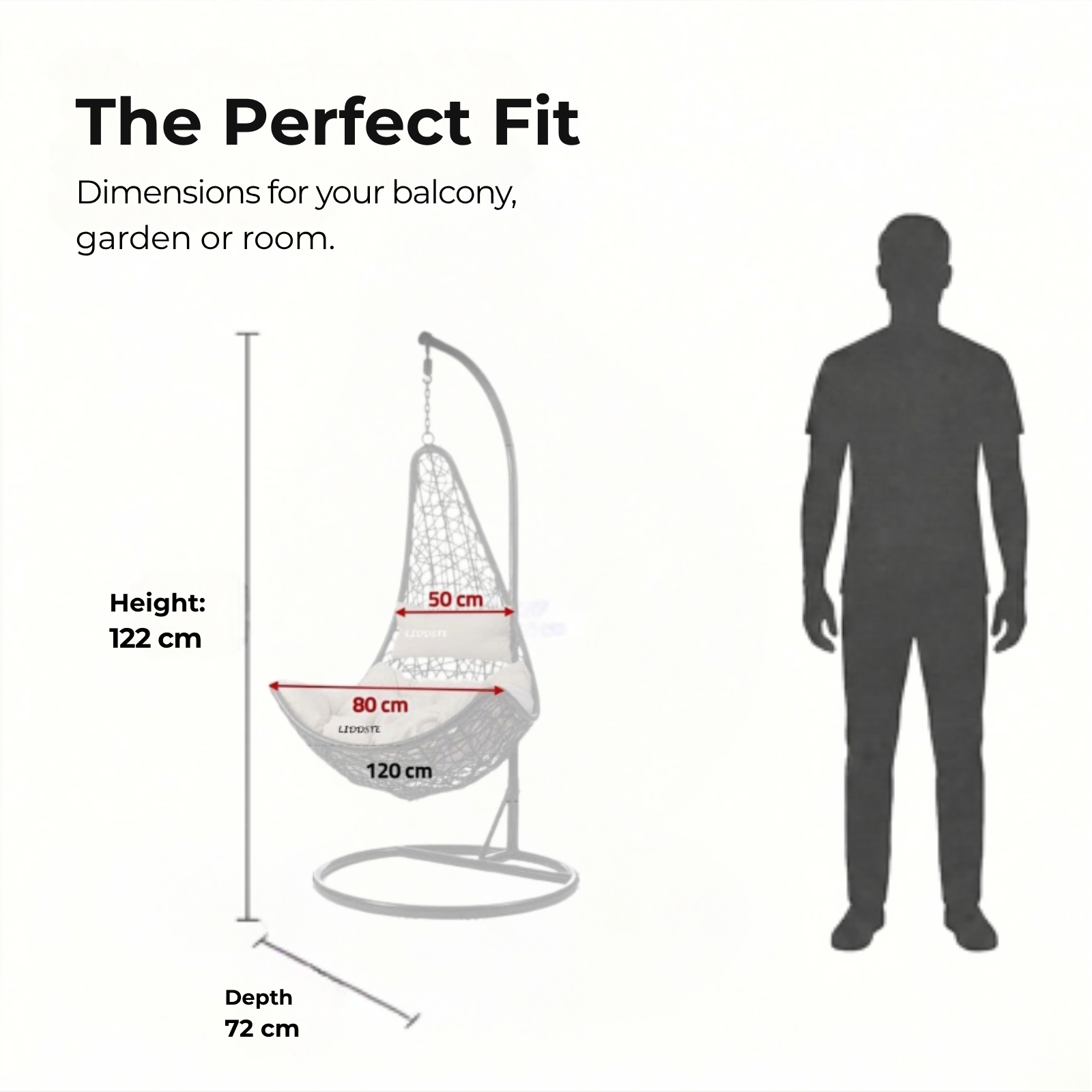 Iron Frame L-Shaped Swing Chair With Stand
